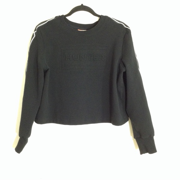 Hunter for Target black embossed sweater pattern line sleeves womens medium - Picture 1 of 12